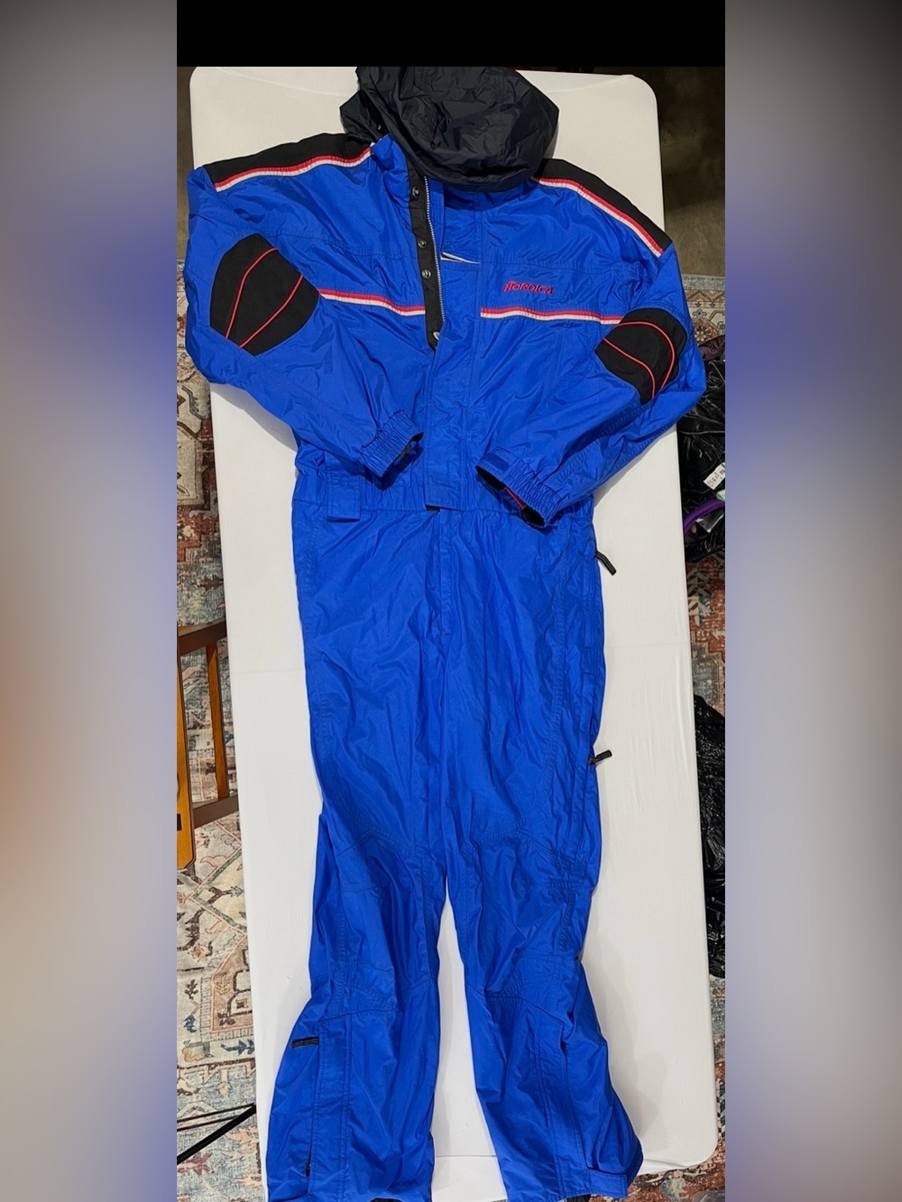 Vintage Nordica Vertech Men’s Blue Winter Resort Nylon X-Large Ski Snowsuit